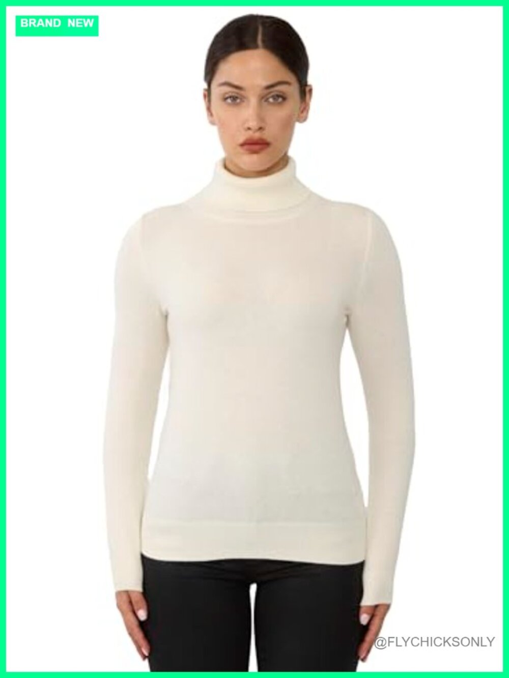 100% Cashmere Turtleneck Sweater Women Long Sleeve Pullover